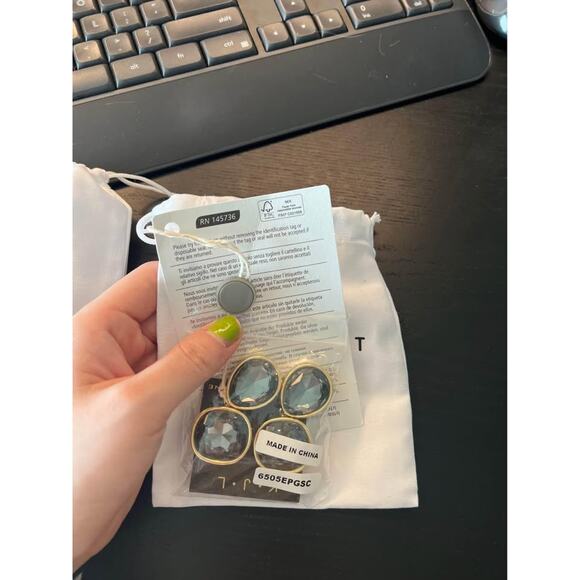 KENNETH JAY LANE Gold-tone crystal earrings - Picture 2 of 4